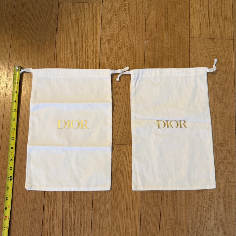 Dior Cream Dust Bags with Gold Logo